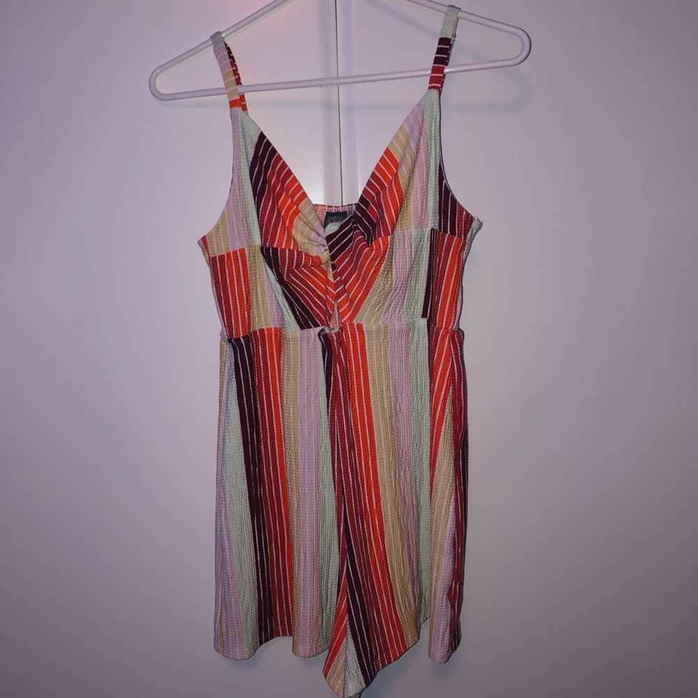 striped spaghetti strap romper